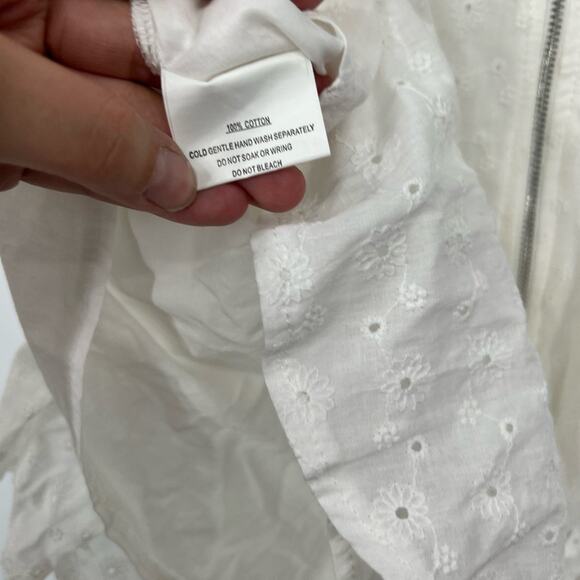 Indikah White Eyelet Ruffle Hem Romper - Picture 8 of 8